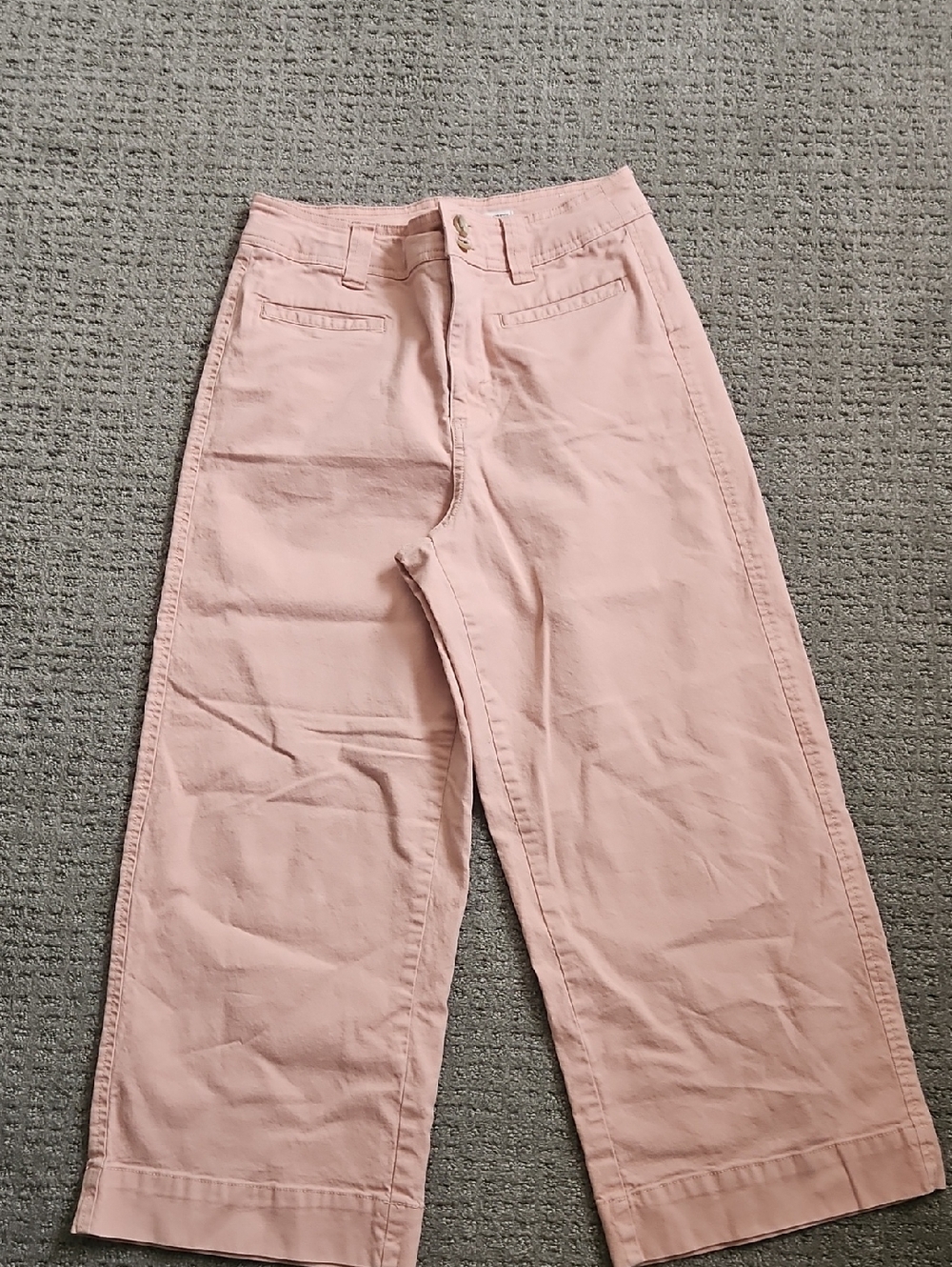 A New Day Women's Stretch Wide Leg Crop High Rise Coral Pink Jeans